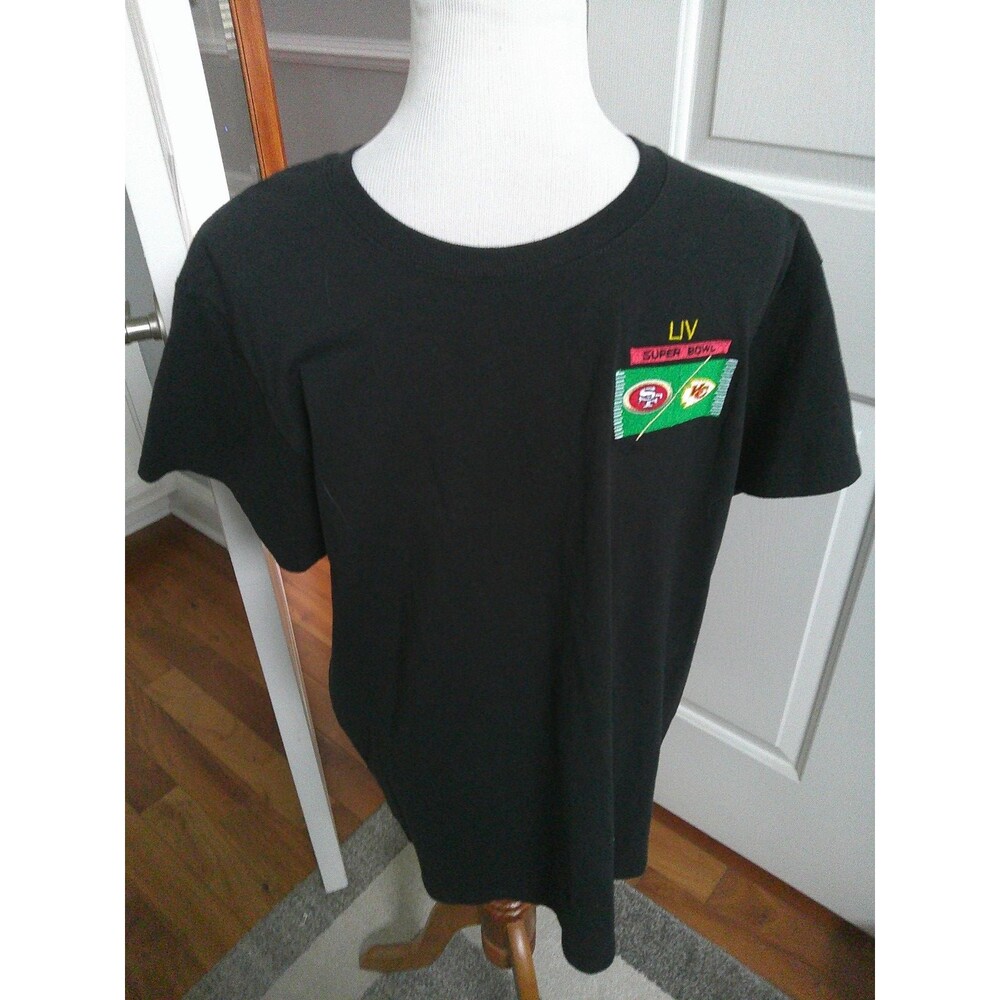 SUPER BOWL LIV ( 54 ) SAN FRANCISCO / KANSAS CITY BLACK SHORT SLEEVE TEE  LARGE